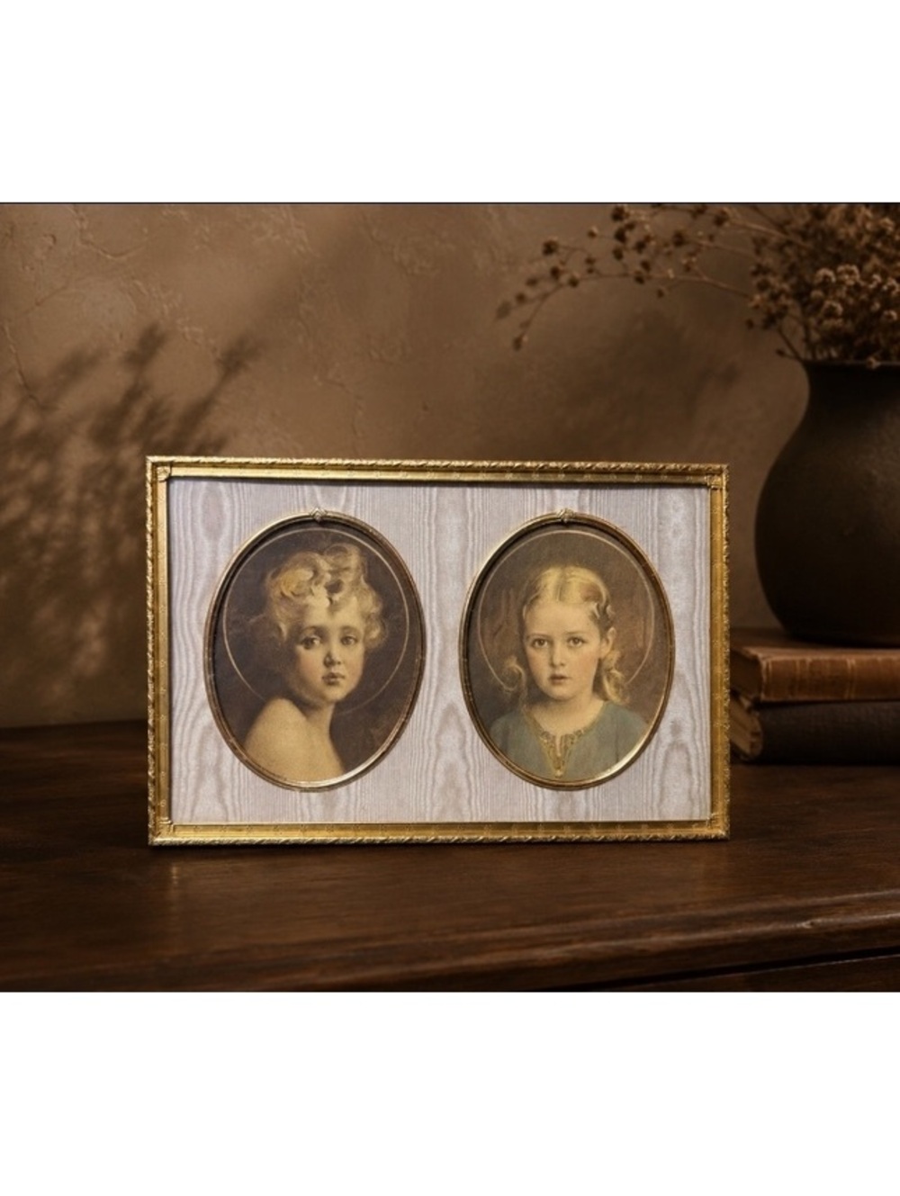Charles Bosseron Chambers Light of the World & Mary Most Holy Double Frame VTG
